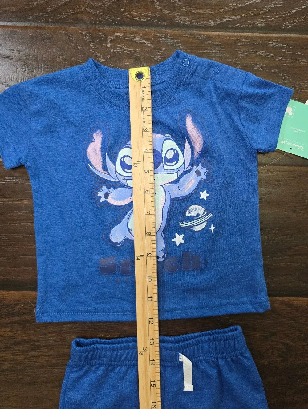 NWT Disney Stitch Boys Blue 2 Piece Short Shirt Set 6-9M
